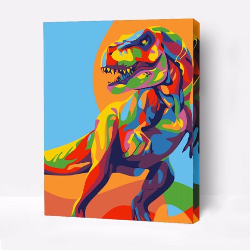 Paint by Numbers 40×50, DINOSAURIO COLORIDO