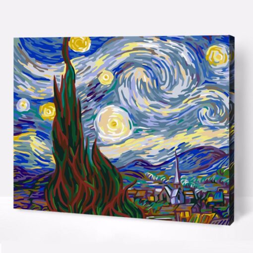 Paint by Number 40×50, NOCHE ESTRELLADA – Van Gogh
