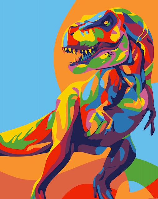 Paint by Numbers 40×50, DINOSAURIO COLORIDO